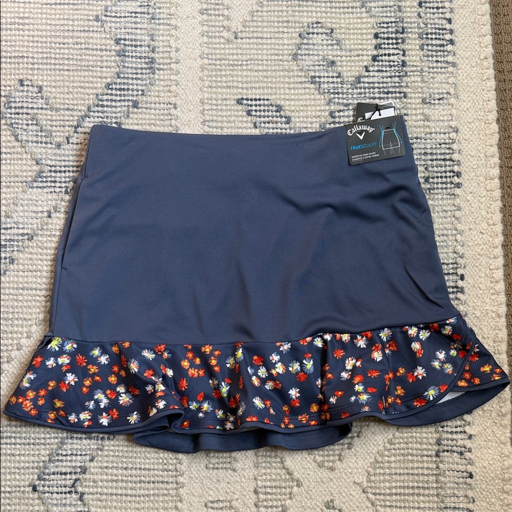 Callaway Women's Blue Floral Mini Skirt - Women’s Medium
